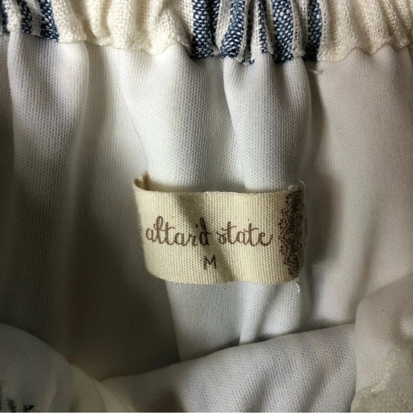 Altar’d State Blue and White 100% Linen Gretchen Dress Size Medium - Picture 6 of 6